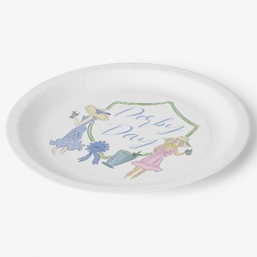 Kentucky Derby Party Paper Plate Pappteller (Schrägansicht)