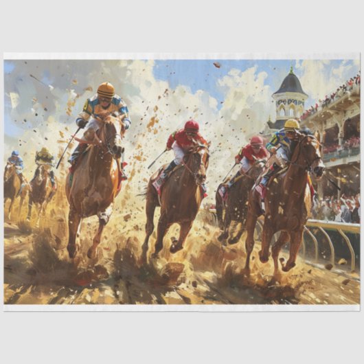 Kentucky Derby Racing Decoupage Seidenpapier (Vorderseite)