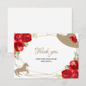 Kentucky Derby Rote Rosen Wedding Dankeskarte (Vorne/Hinten)