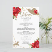 Kentucky Derby Rote Rosen Wedding Menu (Stehend Vorderseite)