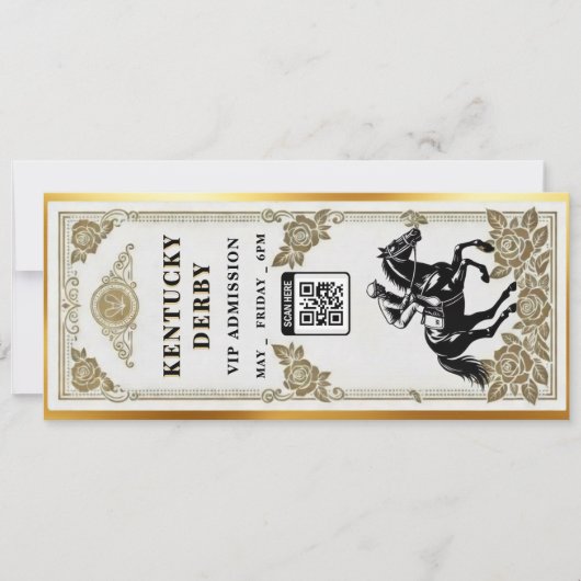 Kentucky Derby VIP Ticket Invitation Template Einladung (Vorderseite)