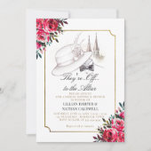 Kentucky Derby Wedding Brautparty Rose Einladung (Vorderseite)