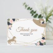 Kentucky Derby Wedding Dankeschön Karte (Stehend Vorderseite)