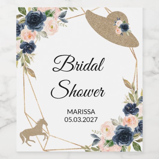 Kentucky Derby Wedding  Personalized Label Weinetikett (Einzelnes Label)