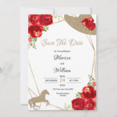 Kentucky Derby Wedding Save the Date Einladungen (Vorderseite)