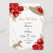 Kentucky Derby Wedding Save the Date Einladungen (Vorne/Hinten)