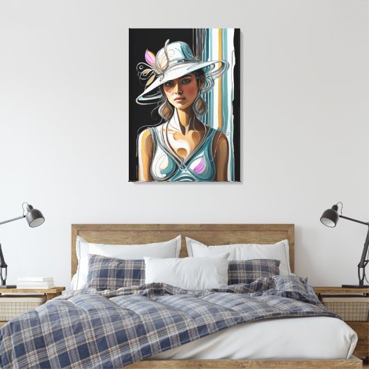 Kentucky Derby Womens Hat Leinwand Wall Art Prints (Insitu (Schlafzimmer))