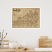 Kentucky Eisenbahn Karte 1863 Poster (Küche)