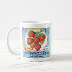 Kentucky Erdbeeren - Vintage Fruchtkistenetikett Kaffeetasse