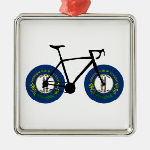 Kentucky Flag Cycling Ornament Aus Metall