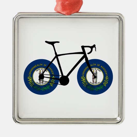 Kentucky Flag Cycling Ornament Aus Metall (Vorne)