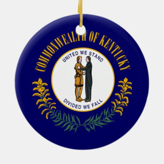 Kentucky Flag Keramik Ornament (Hinten)