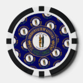 Kentucky-Flagge & Siegel, Kentucky Pokerchips (Vorderseite)