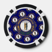 Kentucky-Flagge & Siegel, Kentucky Pokerchips (Rückseite)