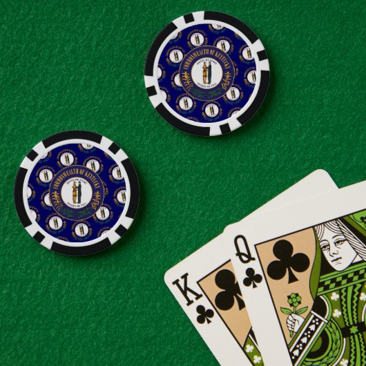Kentucky-Flagge & Siegel, Kentucky Pokerchips (Pokertisch (doppelt))