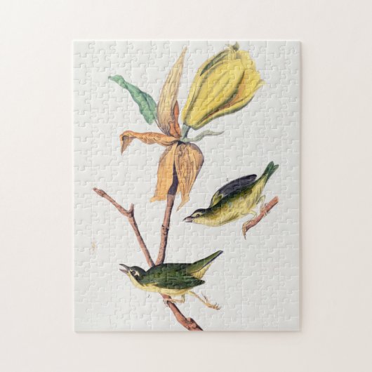 Kentucky Fly fing Warbler Birds Illustration Puzzle (Vertikal)