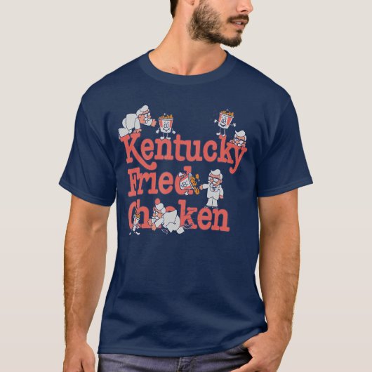 Kentucky Fried Chicken Retro Colonel Cartoon KFC F T-Shirt (Vorderseite)