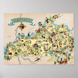 Kentucky Funny Vintage Karte Poster