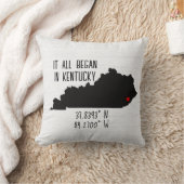 Kentucky GPS Koordinaten mit Herz Kissen (Decke)