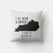 Kentucky GPS Koordinaten mit Herz Kissen (Vorderseite)