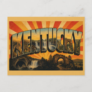 Kentucky-Höhlen Wasserfälle Bewaldete Berge Kunst Postkarte