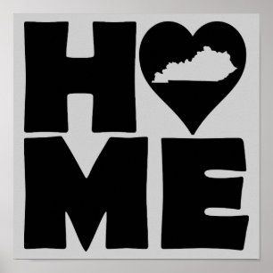 Kentucky Home Heart State Poster Schild