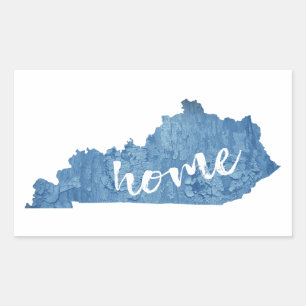Kentucky Home Holzmaserung Rechteckiger Aufkleber