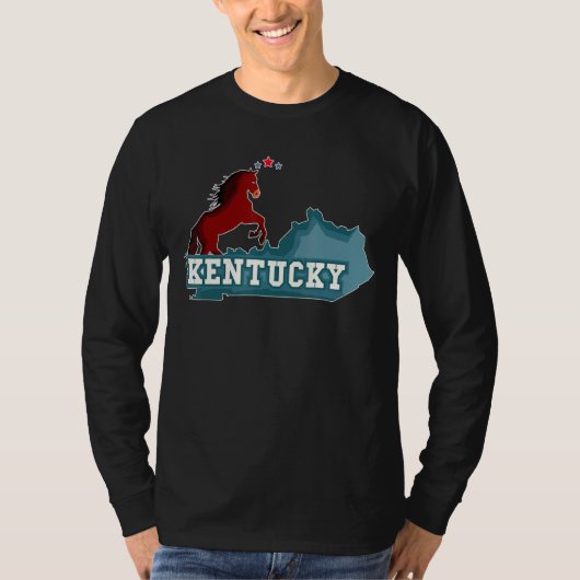 Kentucky Horse Map Staat T-Shirt (Vorderseite)