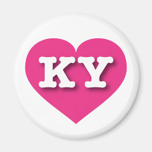 Kentucky Hot Pink Heart - I Liebe KY Magnet