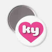 Kentucky Hot Pink heart - I Liebe ky Magnet (Vorderseite/Rückseite)