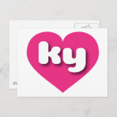 Kentucky Hot Pink heart - I Liebe ky Postkarte (Vorne/Hinten)