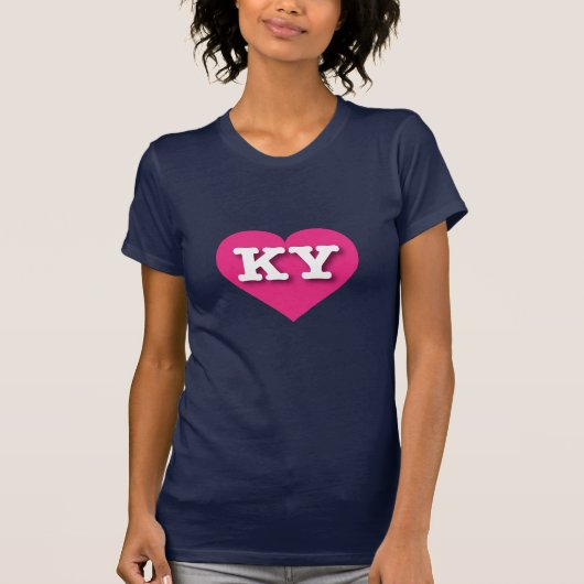 Kentucky Hot Pink Heart - I Liebe KY T-Shirt (Vorderseite)