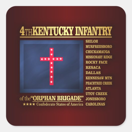 Kentucky Infantry (BA2) Quadratischer Aufkleber (Vorderseite)