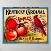 Kentucky Kardinal Vintages Fruchtkorsetetikett Poster (Vorne)