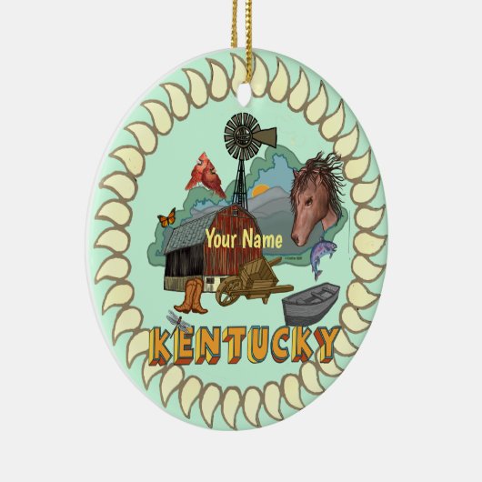 Kentucky Keramik Ornament (Rechts)