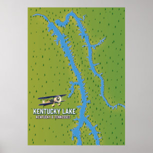 Kentucky Lake USA Karte Poster
