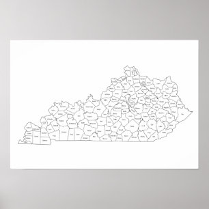 Kentucky Landkreises Karte mit Landkreis Poster