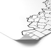 Kentucky Landkreises Leere Kontur Karte Poster (Ecke)