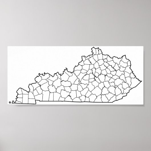 Kentucky Landkreises Leere Kontur Karte Poster (Vorne)