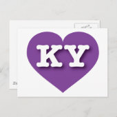 Kentucky Lila Heart - I Liebe KY Postkarte (Vorne/Hinten)