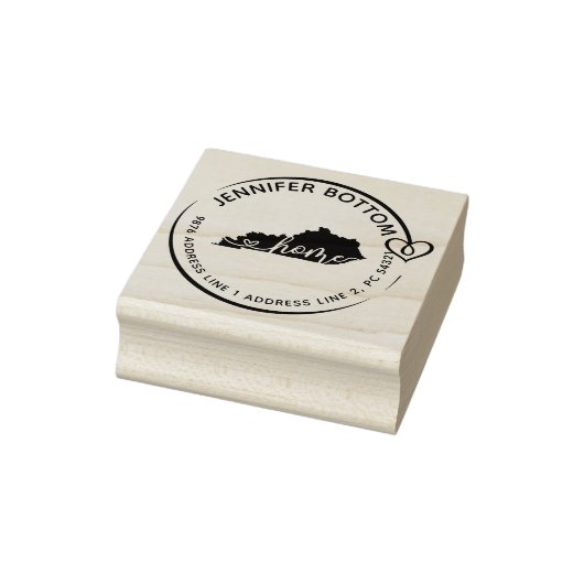 Kentucky Map Herzkranz Gummistempel (Stempel)