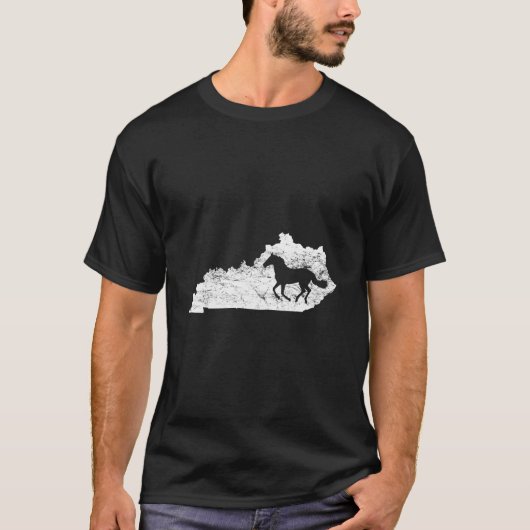 Kentucky Map Horse Kentucky Thoroughbred T-Shirt (Vorderseite)