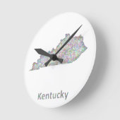 Kentucky Map Runde Wanduhr (Winkel)