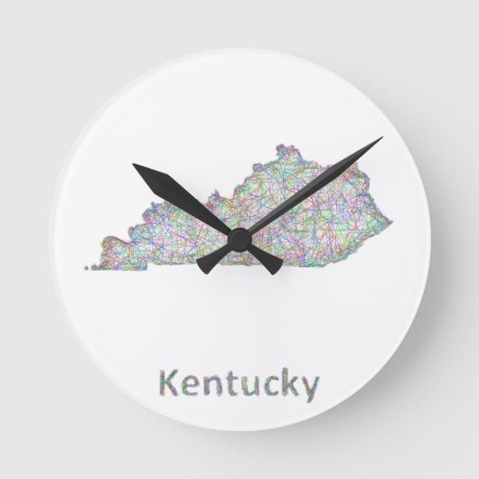 Kentucky Map Runde Wanduhr (Vorderseite)