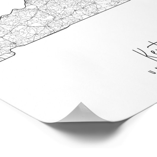 Kentucky Minimal Street Map Poster (Ecke)