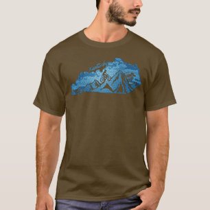 Kentucky Mountain Biking Blues Staat Kontur Bike T-Shirt