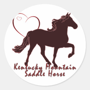 Kentucky Mountain Saddle Horse Hearts Runder Aufkleber