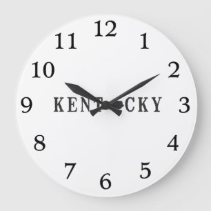 Kentucky Name mit Staat-geformter Letter Große Wanduhr