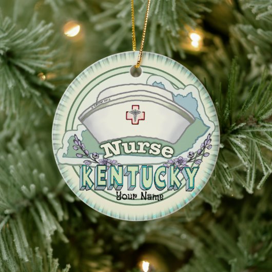Kentucky Nurse Keramik Ornament (Baum)