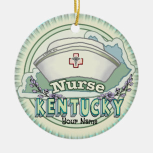 Kentucky Nurse Keramik Ornament